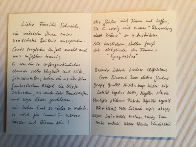 Die Karte an Familie Schneider